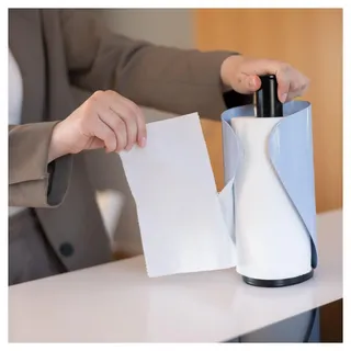 Steel-Function Pisa Küchenrollenhalter Blau | Praktische und stilvolle Halter Küchenrolle | Zewa Rollenhalter ist Ideal für Küche und Esszimmer | Papierrollenhalter im Skandinavisches Design