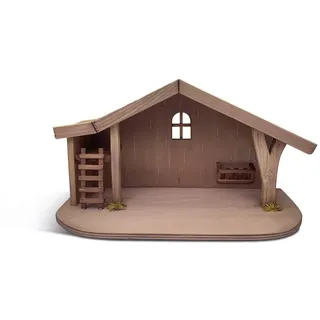 Fritz Cox Krippenstall NIEDERRHEIN | Holz-Krippenstall | in Deutschland gefertigt | aus Massivholz | hochwertige Verarbeitung für Ihr wunderschönes Weihnachtsfest