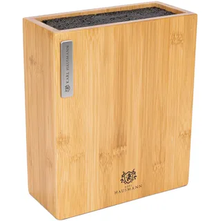 KARL HAUSMANN Bambus Messerblock ohne Messer mit Borsteneinsatz - 23 x 19,5 x 8,5 cm - universal Messer Block Holz - Große Messer Halter - Kitchen Knife Holder - Messerblöcke - Messerständer