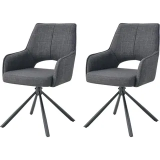 xonox.home Drehstuhl Jana Webstoff anthrazit 2er Set