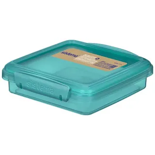 Sistema Sandwichbox Brotdose mit recyceltemozeangebundenem Kunststoff | 450 ml stapelbare Lunchbox mit auslaufsicherem Deckel
