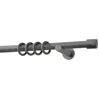 Komplettgarnitur Domo  (Länge: 200 cm, Grau, Wandträger, Form Endstück: Zylinderförmig)
