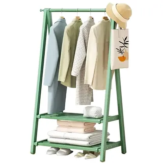 Bambus Kleiderständer, Garderobenständer Freistehender mit Kleiderstange, Kleiderständer Holz, Wäscheständer Offener, Offener Kleiderschrank System, 150kg Belastbar