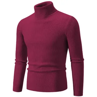 Liyinco Rollkragenpullover für Herren Winter Warme gestrickte einfarbige Pullover Herren Slim Fit lässiger Rollkragen-Strick Herrenpullover für den Herbst