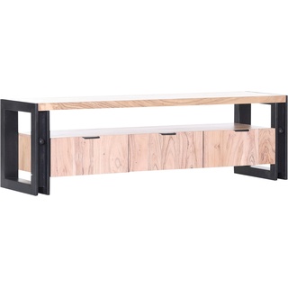 Lowboard GUTMANN FACTORY "Building" Sideboards Gr. B/H/T: 166 cm x 50 cm x 45 cm, 3, schwarz (natur, schwarz) Lowboards Sideboards im Industrial Design