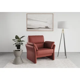 DOMO collection Sessel Pina elegant und zeitloser Clubsessel, bequemer Cocktailsessel, Hoher Sitzkomfort, Luxus-Microfaser Lederoptik, rot rot