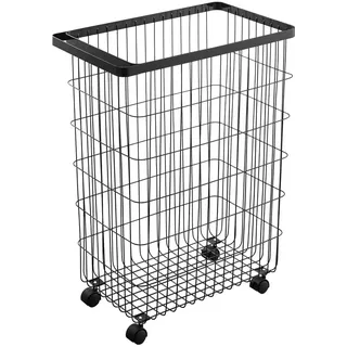 Yamazaki Wäschekorb, Schwarz, Metall, 28x56.5x46 cm Ordnen & Aufbewahren, Wäschekörbe & Tonnen