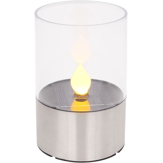 Teelichter Solar Outdoor LED Gartendeko Tischleuchte Solarkerzen Außen flackernd, Feuereffekt, 1800K warmweiß, DxH 7,5x11 cm