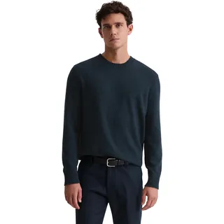 Marc O'Polo Rundhalspullover MARC O'POLO "aus Bio-Baumwoll-Mix", Herren, Gr. L, schwarz navy, Obermaterial: 88% Baumwolle, 7% Polyester, 5% Polyamid, unifarben, Rundhals, Pullover Rundhalspullover