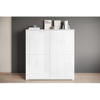 OTTO home PC-Schrank OTTO HOME "Kenia, Sekretär, Home Office", weiß (weiß, weiß hochglanz), B:120cm H:125cm T:39,5cm, Sekretäre, Mit Push-to-open, Tastaturauszug und praktischem Stauraum