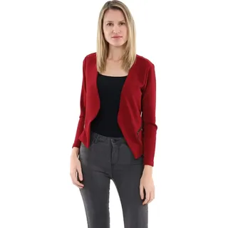 malito more than fashion Jackenblazer malito Damen Blazer ohne Kragen, Sakko im Basic Look, Kurzjacke mit Sweatblazer im Basic-Look rot XL