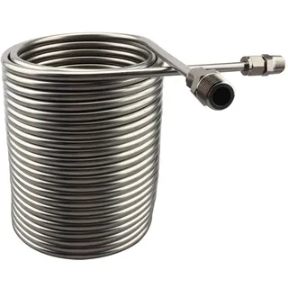 SBTRKT Edelstahl-Wärmetauscherspule, Tauchwürzekühler, 1/2-Zoll- und 3/8-Zoll-Anschluss und Spiralrohrspule, Bier-/Weinkühler for selbstgebrautes Bier.