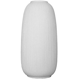 Storefactory - Aby - Vase - Keramik - Hellgrau - mit Rillenstruktur - Maße (ØxH): 12 x 26 cm