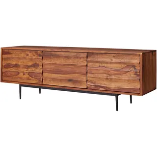 KADIMA DESIGN Industrial-Stil TV-Lowboard 147x50x38 cm Braun Holz/Metall