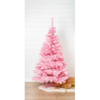 Weihnachtsbaum 120cm hoch rosa Metallständer Äste aus Kunststoff 261 Zweige neu