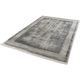 Astra Teppich ASTRA "Gravina 223", silber (silberfarben), B:80cm H:8mm L:150cm, Viskose, Teppiche, Teppich, eleganter seidiger Flor, Viskoseteppich, Hoch-Tief-Struktur