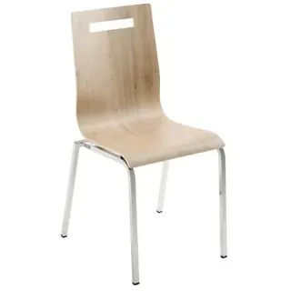 Mayer Sitzmöbel Stapelstuhl »2119«, BxL: 53 x 55 cm, Stahl/Holz - beige
