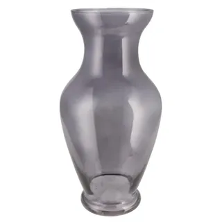 DK Design Blumenvase Mira - Trompetenvase Modell - Rauchglas - 18 x 37 cm - Blumenstrausvasen - Grau
