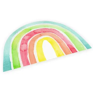 stabiles Vinyl Tischset mit Lerneffekt für Kinder Platzdeckchen Platzset abwaschbar reißfest farbecht (Regenbogen)