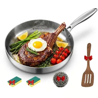 Generisch Titan Pfanne,2026 Titanium Bratpfanne,Enthält keine PTFE und PFOA,Schnelle und gleichmäßige Heizung, Verdickung, Kratzfestigkeit Für jeden Herd geeignet (Deckel Nicht Enthalten, 28CM)