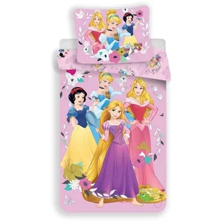 Disney Prinzessinnen Baumwolle Mehrfarbig 140 x 200 cm + 70 x 90 cm