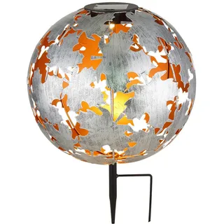Globo Solarleuchte, Grau, Schwarz, Silber, Metall, 37 cm, CE, mit Schalter, Lampen & Leuchten, Außenbeleuchtung, Solarleuchten