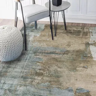 Rururug Teppich Quadratisch Kurzflor Teppiche Sofa Büro Haus Dekoration Esszimmer Wohnzimmer Schlafzimmer Dekoration,modernes abstraktes zementgraues grün Square 150 x 150 cm
