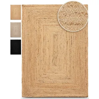 carpetfine Nele Juteteppich 60 x 100 cm beige