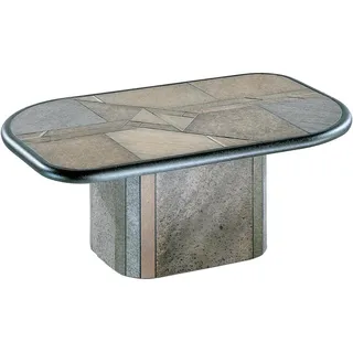 Venjakob Couchtisch, Mehrfarbig, Schiefer, Metall, Stein, rechteckig, U-Form, 126x48-64x76 cm, Goldenes M, Made in Germany, Dgm, höhenverstellbar, Wohnzimmer, Wohnzimmertische, Couchtische, Couchtische Metall