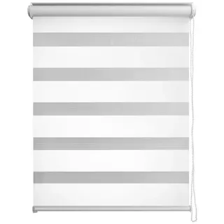 Doppelrollo mit Blende, SN DECO GROUP, freihängend, Verschraubte Montage, Verschraubt, Duo Rollo mit Blende, Sichtschutz, Sonnenschutz, lichtdurchlässig weiß 60 cm x 160 cm