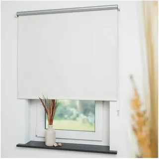 Seitenzugrollo Thermo-Rollo, Liedeco, verdunkelnd, verschraubt beige 202 cm x 180 cm
