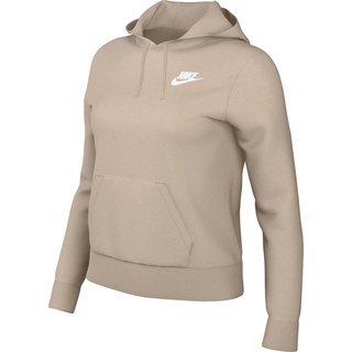 Nike Damen Hooded Long Sleeve Top W NSW Club FLC Std Po HDY, Sanddrift/White, DQ5793-126, L-S