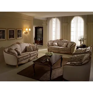 Xlmoebel Wohnzimmer-Set Sofa-Set 3+2+1 Plätze Arredoclassic Wohnlandschaft Neu, (Sofa 3 Sitzer + Sofa 2 Sitzer + Sessel), Hergestellt in Europa beige