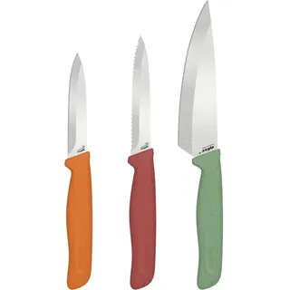 Zyliss Classic 3er Messerset Allzweckmesser, Obstmesser & Gemüsemesser | Scharfes Küchenmesser Set für Obst & Gemüse, Rostfreier Edelstahl, Ergonomischer Softgriff, Küchenmesser klein, Klingenschutz