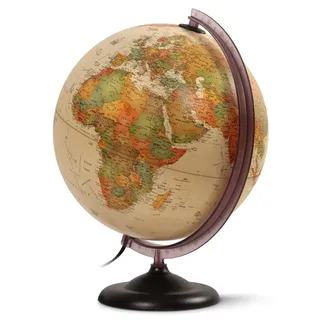 Wonday Globus, beleuchtet, 30 cm, "First", antik