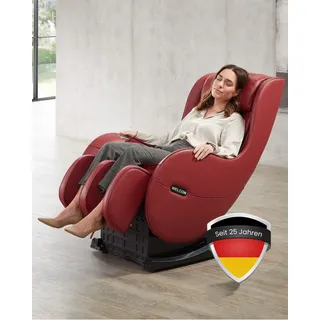 WELCON Massagesessel EASYRELAXX rot / weinrot / bordeaux - 3D Massagestuhl mit Neigungsverstellung elektrisch
