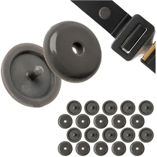 Gurt Knopf für Autogurt, 10 Paare, Hartplastik, Grau, für viele KFZ-Gurte, Sicherheitsgurt Rücklauf Sicherung, Sicherheitsgurt Nieten, Autogurt Niete Sitz, Autositz Gurtreparatur, Ersatzteil PKW