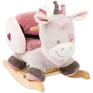 Nattou Schaukeltier ab 1 Jahr mit Gurt, Mädchen, rosa - Jade der Einhorn