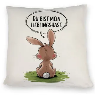 speecheese Du bist Mein Lieblingshase Kissen Romantisches DekoKissen mit Spruch - Valentins- und Ostergeschenk