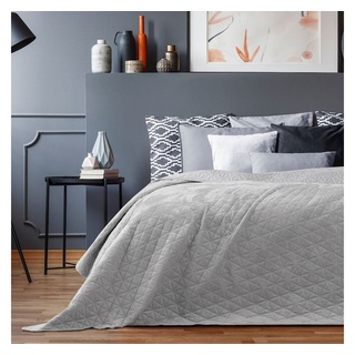 Tagesdecke Bettüberwurf Laila - Luxus Tagesdecke mit Wendedesign, AmeliaHome grau|silberfarben 200 cm x 220 cm