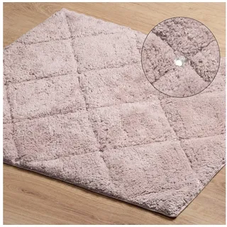 Eurofirany Teppich CHICK Eleganter Teppich Design Badematte Badeteppich Kristalle, dekorativer Bettvorleger 50x70 cm 60x90 cm Baumwolle rosa 60 cm x 90 cm