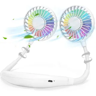 Bomiclss Mini USB-Ventilator Nackenventilator 2000mAh USB leise tragbar Outdoor weiß
