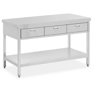 Royal Catering Edelstahl-Arbeitstisch PREMIUM 150 x 60 cm