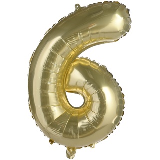 Folienballon ZAHL 6 XL ca.70cm, altgold