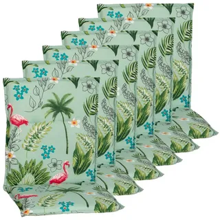 NYVI Polsterauflage Niedriglehner Auflagen Rio 6er Set - Stuhlauflage für Gartenstühle, (6 St), Sitzauflage, Pflegeleicht, Robust, Bequem bunt