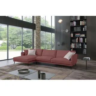 Egoitaliano "Sophia, Designsofa mit extrakomfortablem Sitzkomfort, Breite 274cm", mit Daunenfederung, L-Form rot
