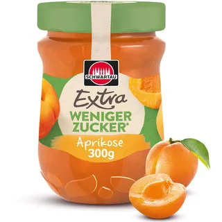 Schwartau Extra Weniger Zucker Aprikose | Zuckerreduzierte Marmelade | 300 g