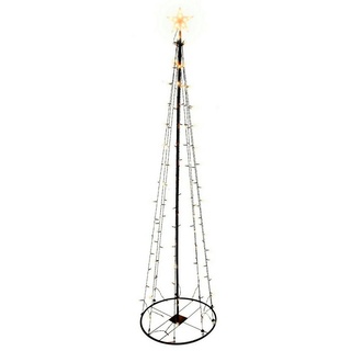 INDA-Exclusiv Lichtervorhang LED Metall Weihnachtsbaum mit Stern warmweiß 70 LEDs 120cm