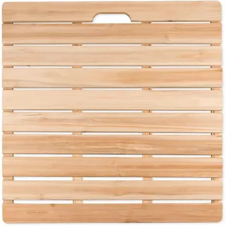KDDEON Mehrzweck Bambus Badematte,Duschmatte Badvorleger,Natürliche Holz Badematte,Duckboard-Badematte,Küchen-Bambusboden Lattenrost,Rechteckige wasserdichte Badewannen Bodenrost (40x50cm/16x20in)
