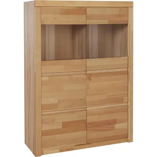 Home Affaire Highboard »Silkeborg«, schöne grifflose Optik, teilmassiv, beige